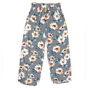 Joe B Vibrant Floral and Stripe Wide Leg Pants
